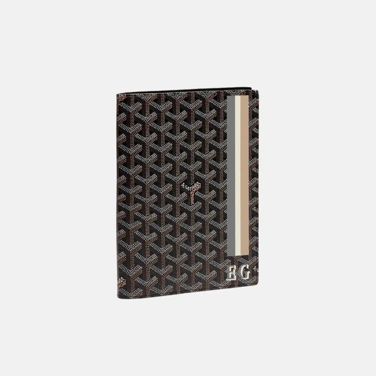 Goyard Castiglione Cover Stripes and Initials, Black