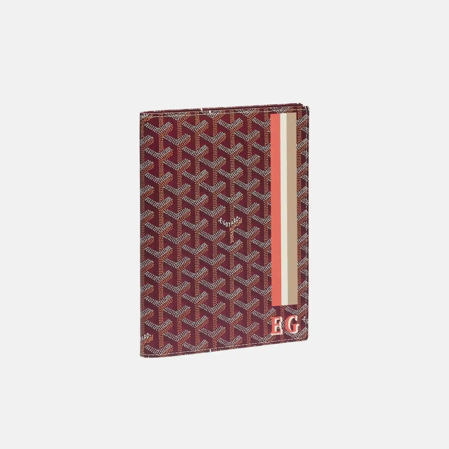 Goyard Castiglione Cover Stripes and Initials, Burgundy