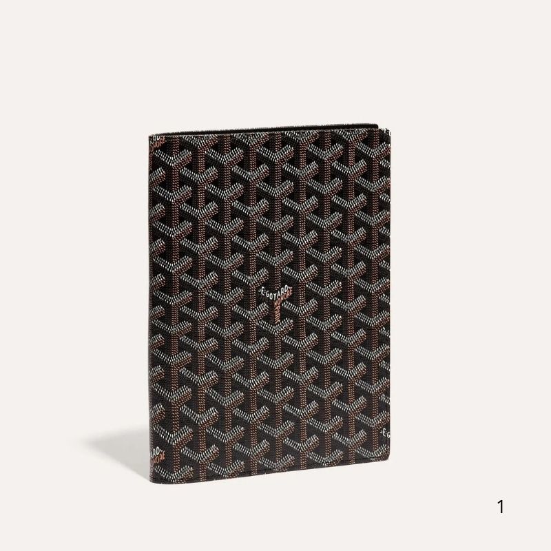 Goyard Castiglione Document Cover, Black and Tan Color