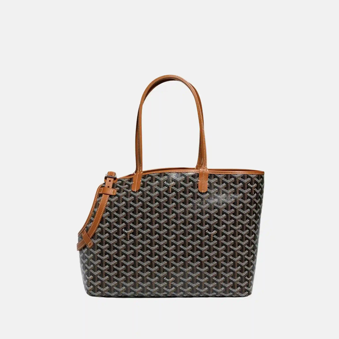 Goyard Chien Gris Luxury Pet Travel Bag, Black and Tan, Front