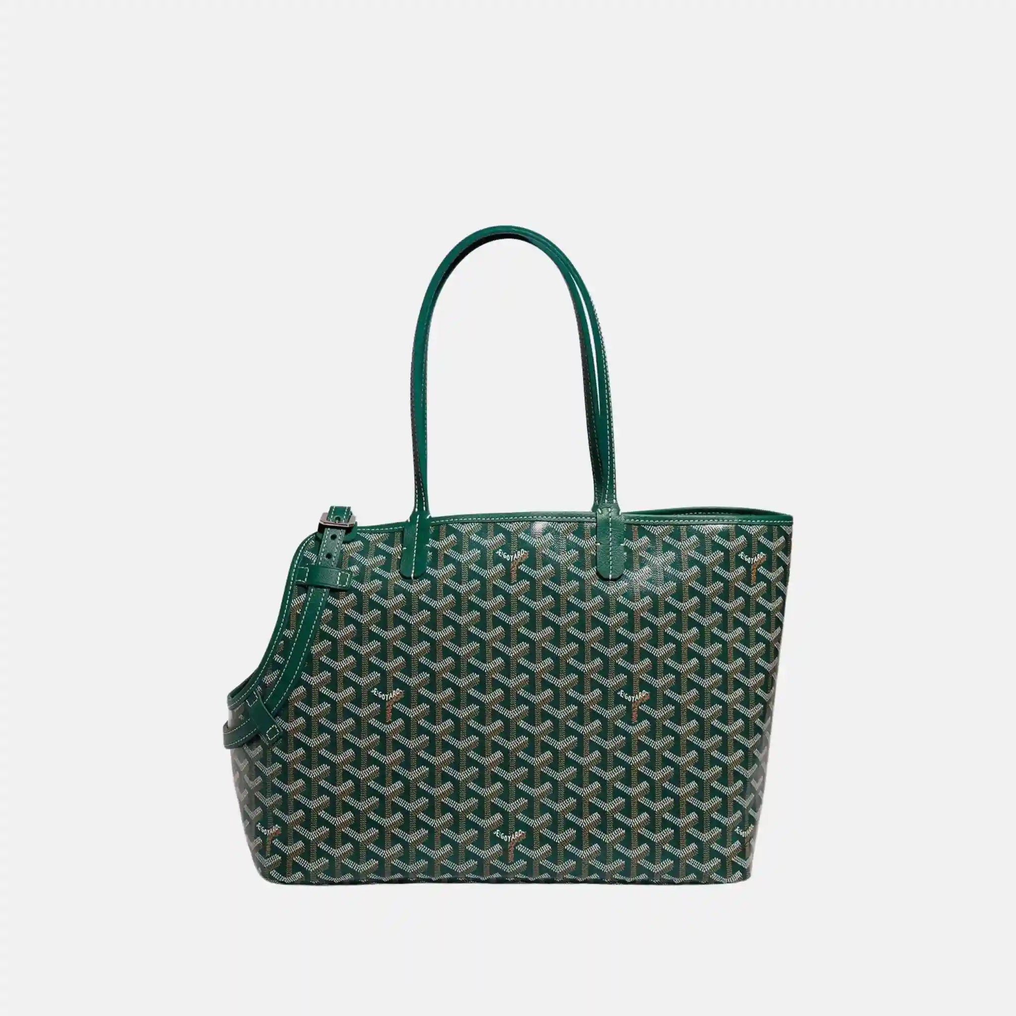 Goyard Chien Gris Luxury Pet Travel Bag, Green, Front