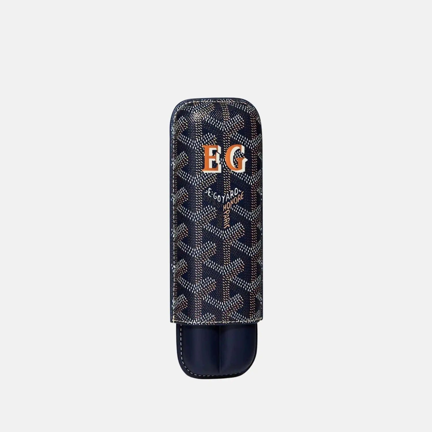 Goyard Churchill 2 Cigar Case Initials, Navy Blue