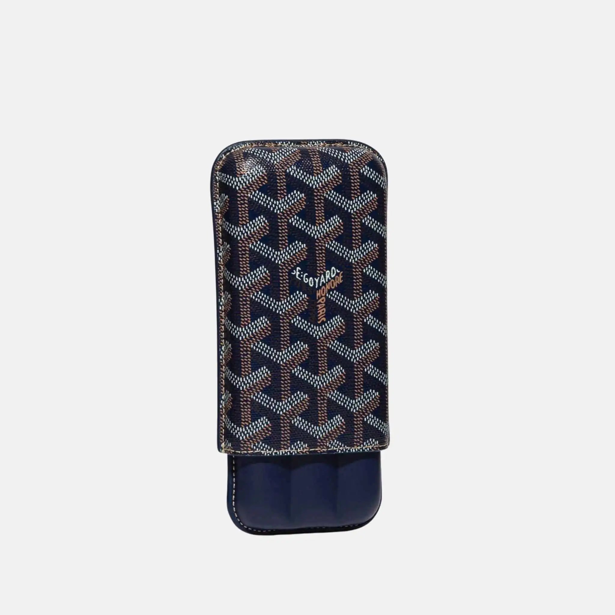Goyard Churchill 3 Cigar Case, Navy Blue