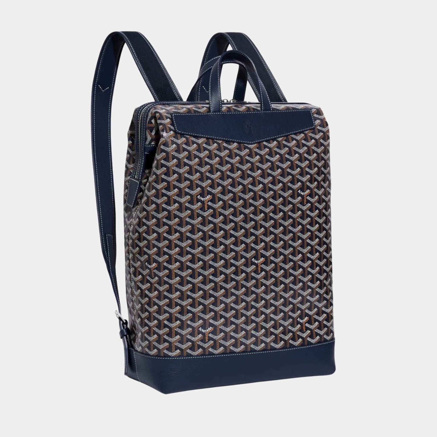 Goyard Cisalpin Backpack, Navy Blue, Front View