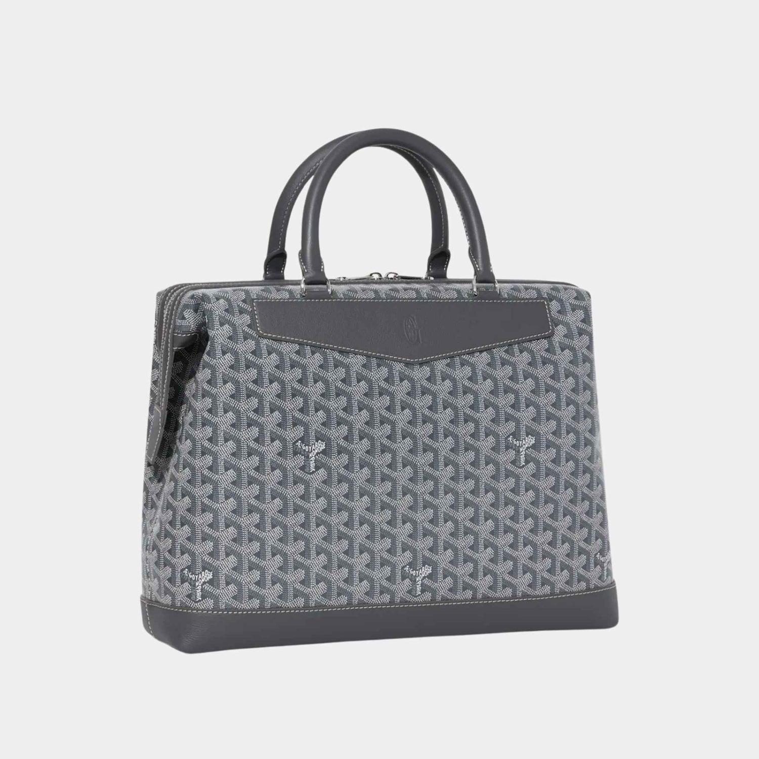 Goyard Cisalpin Document Case, Grey, Front View