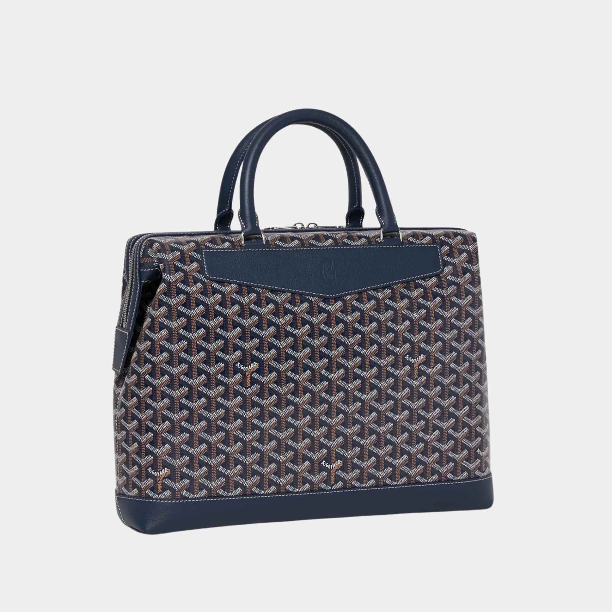 Goyard Cisalpin Document Case, Navy Blue, Front View