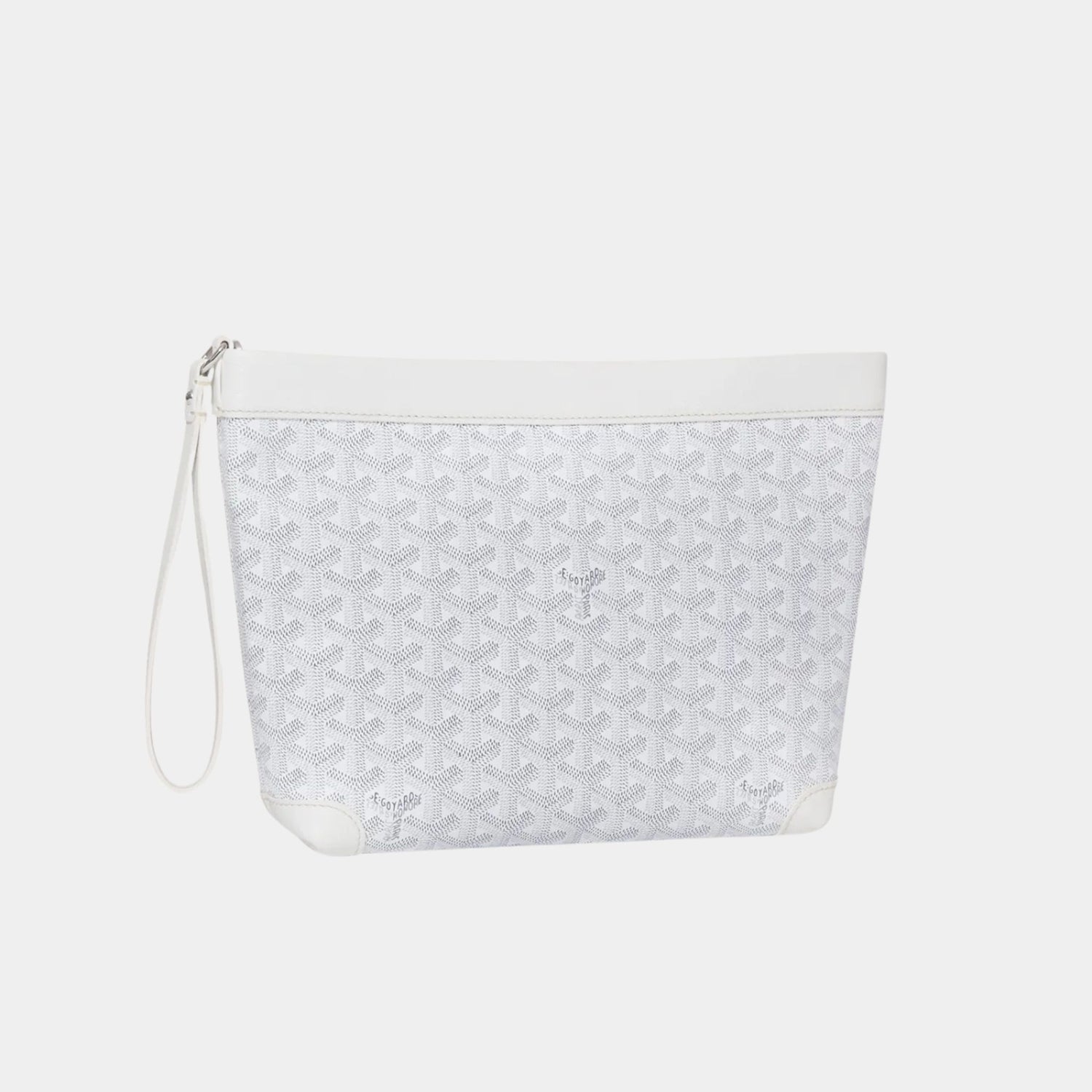 Goyard Conti Pouch, White, Front View