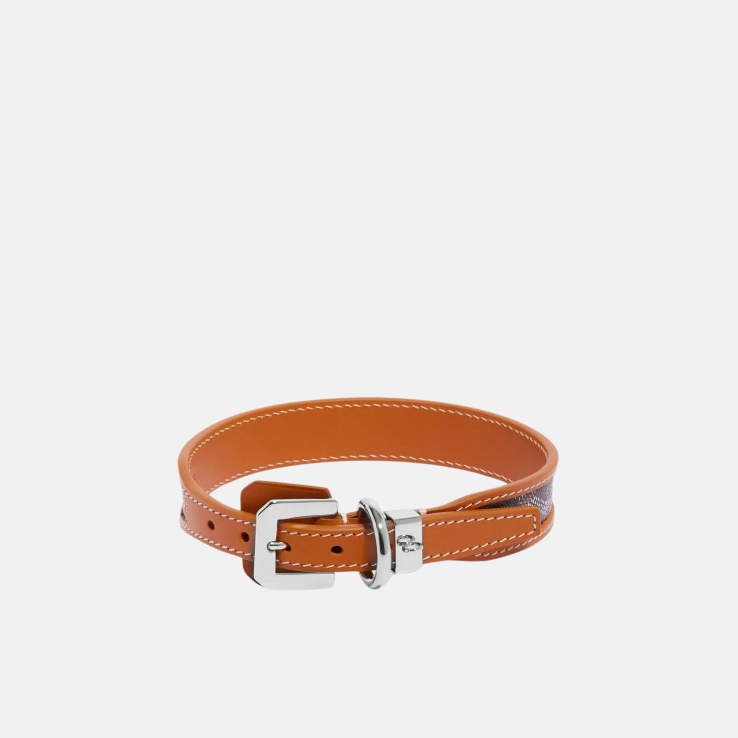 Goyard Edmond Luxury Dog Collar, Brown and Black, Front