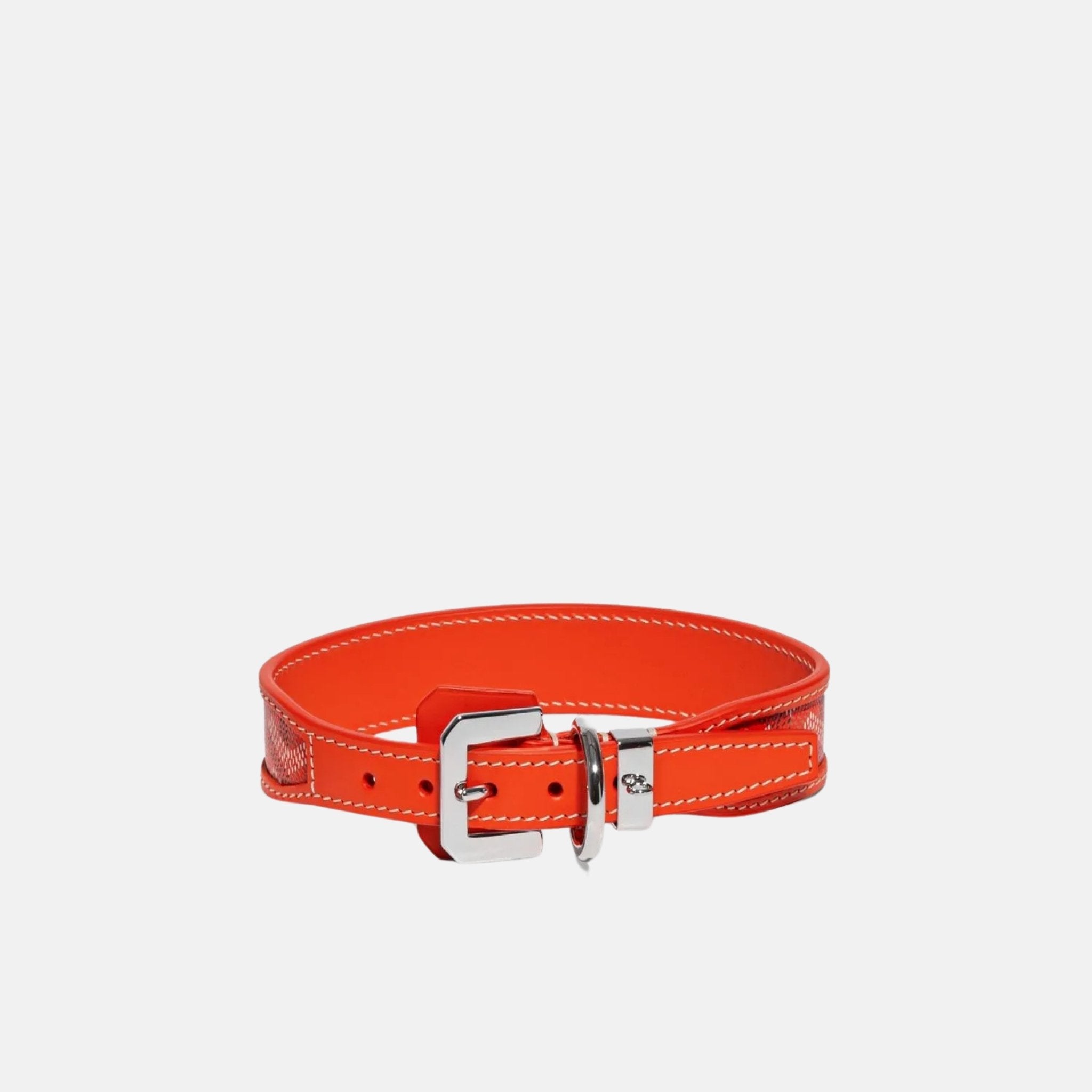 Goyard Edmond Luxury Dog Collar, Orange, Front