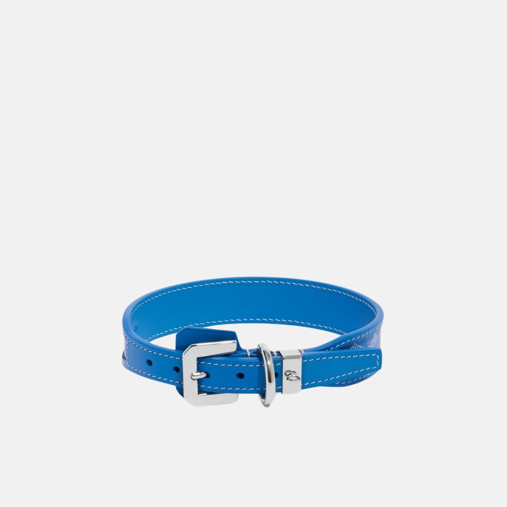 Goyard Edmond Luxury Dog Collar, Sky Blue, Front