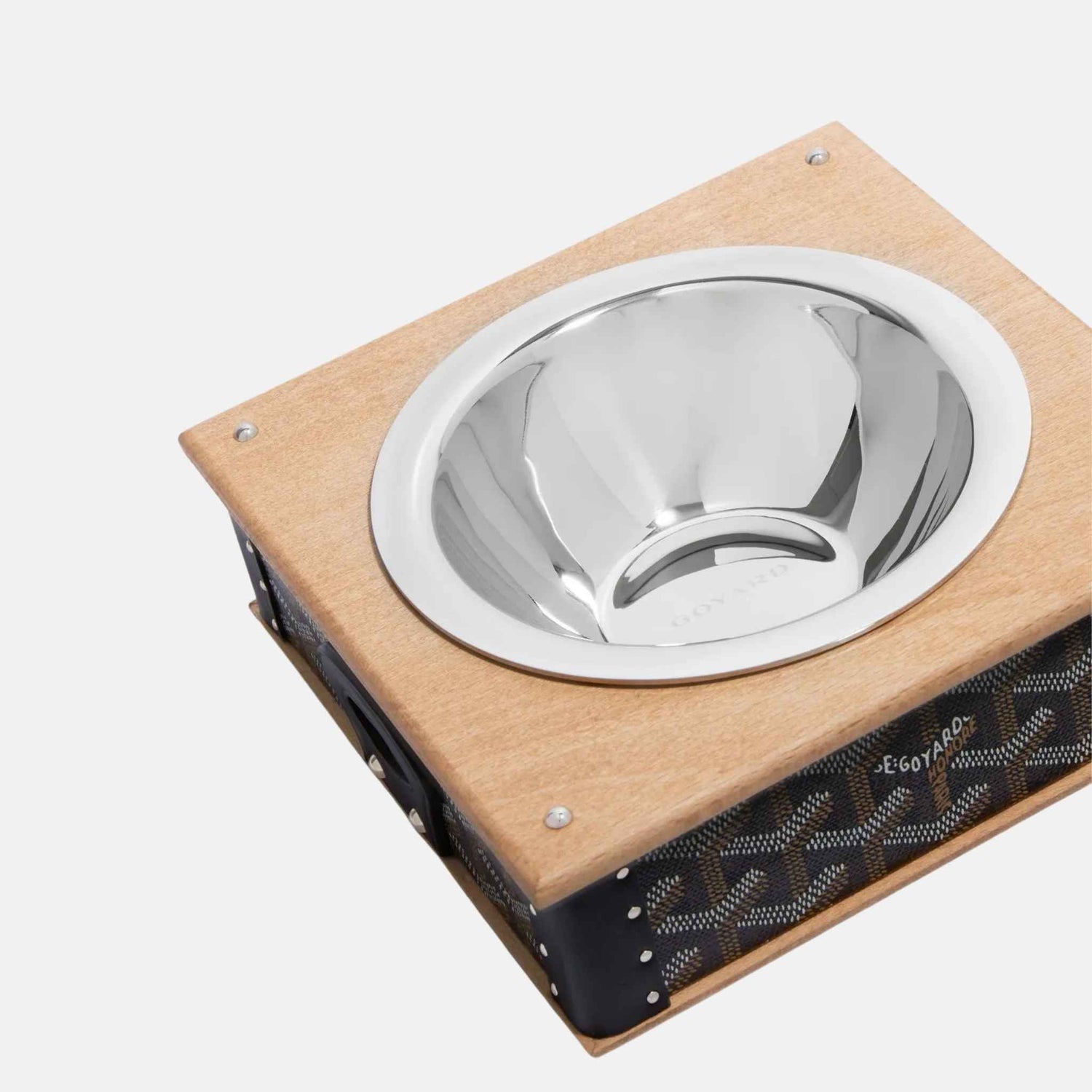 Goyard Edmond Luxury Single Pet Bowl, Black, Close