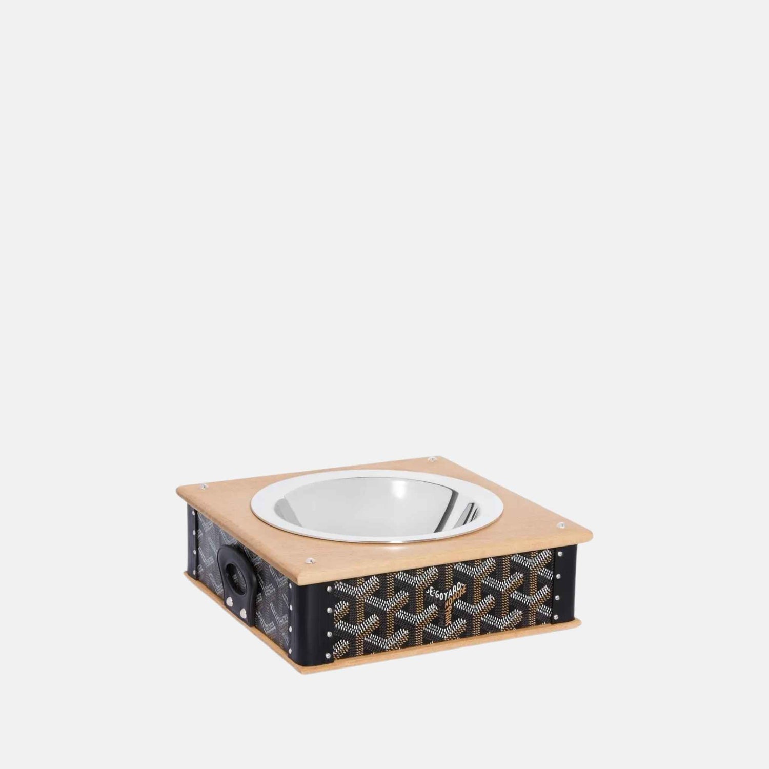 Goyard Edmond Luxury Single Pet Bowl, Black, Front