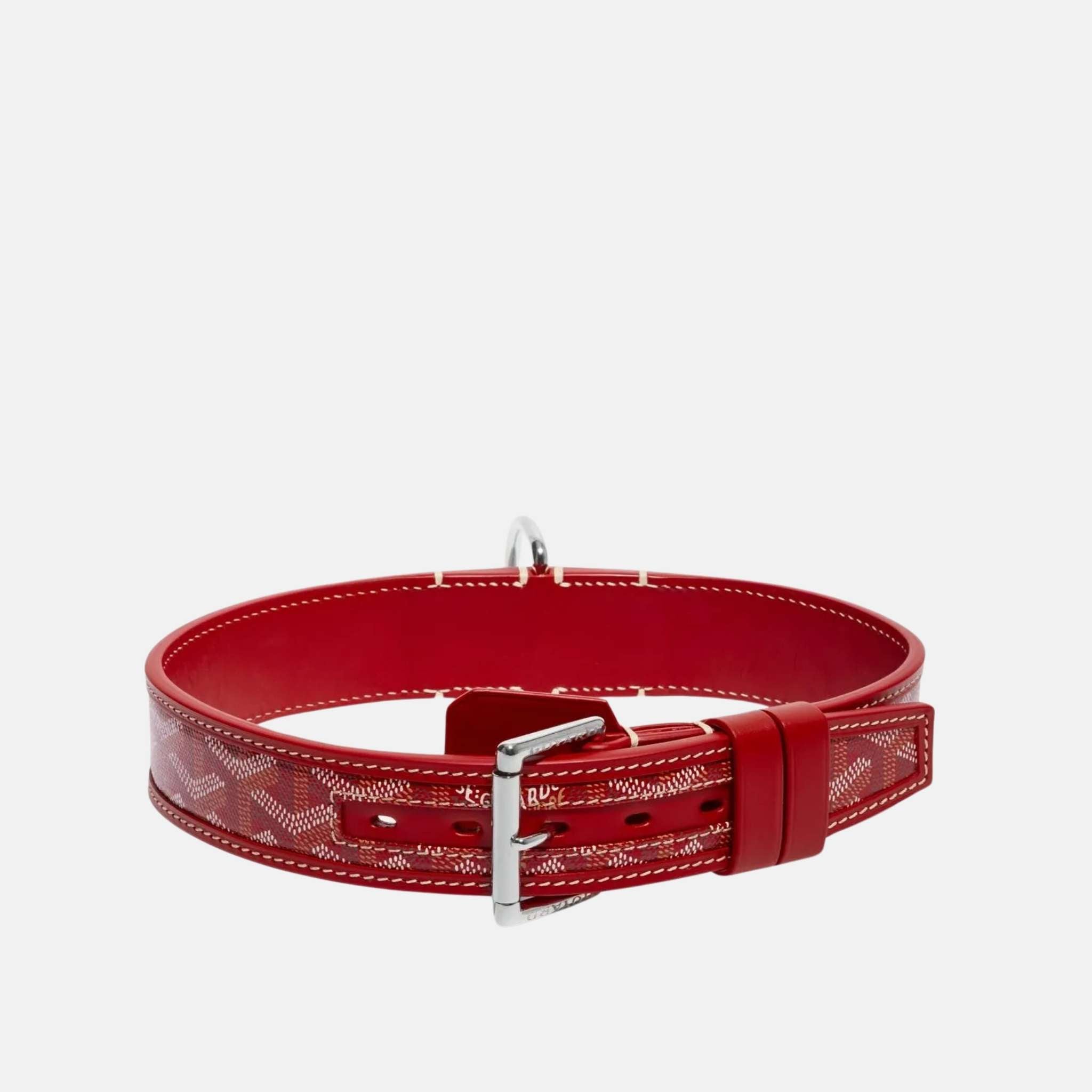 Goyard Franklin Luxury Dog Collar, Red, Front