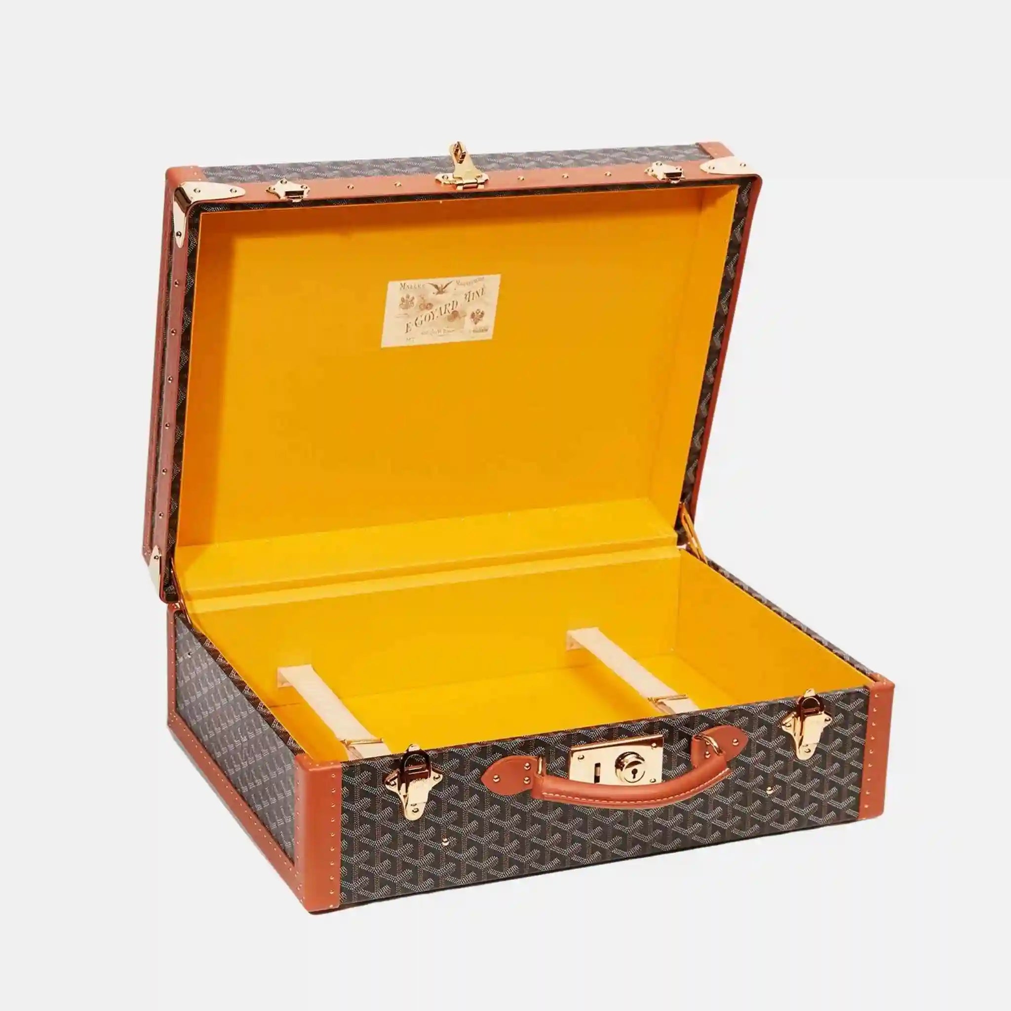 Goyard Grand Hotel 50 Case, Black and Tan, Inside