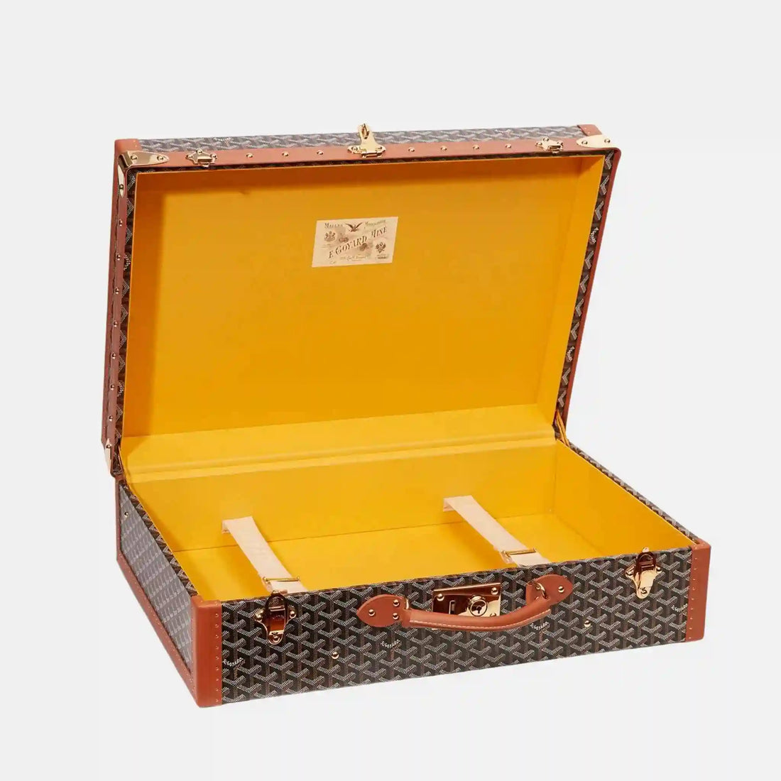 Goyard Grand Hotel 60 Case, Black and Tan, Inside