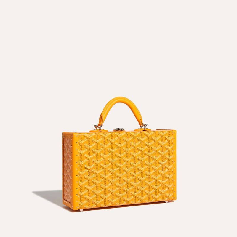 Goyard Grand Hôtel Trunk Bag, Yellow Color, Front View