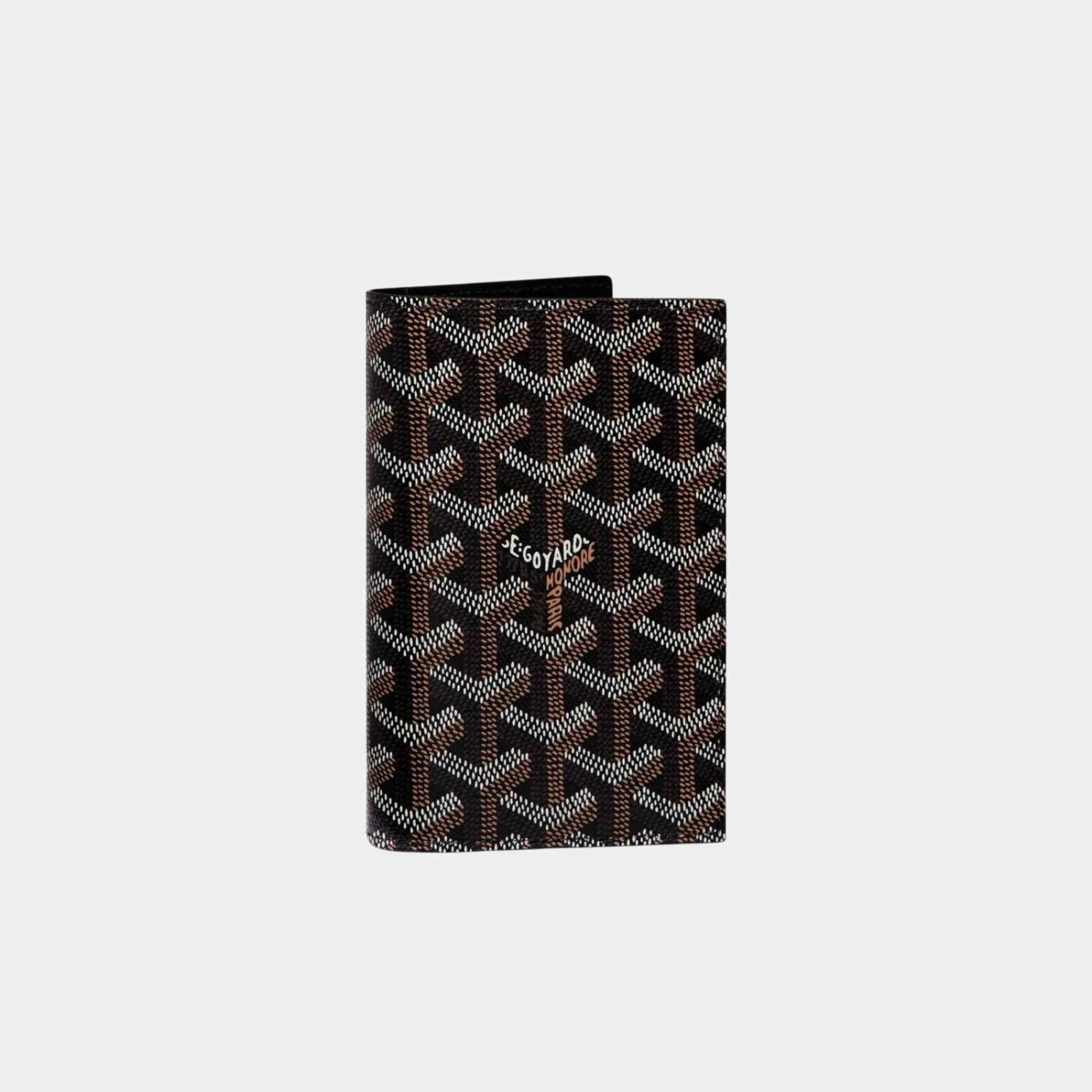 Goyard Grenelle Passport Cover, Black, Front View