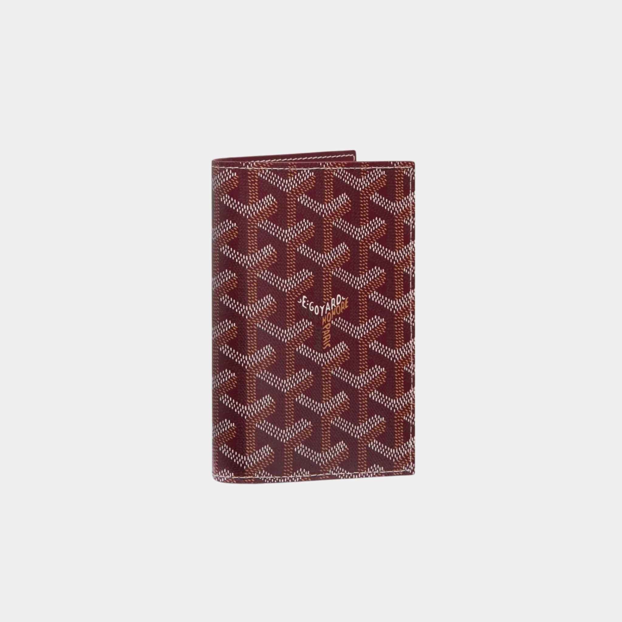 Goyard Grenelle Passport Cover, Burgundy, Front View