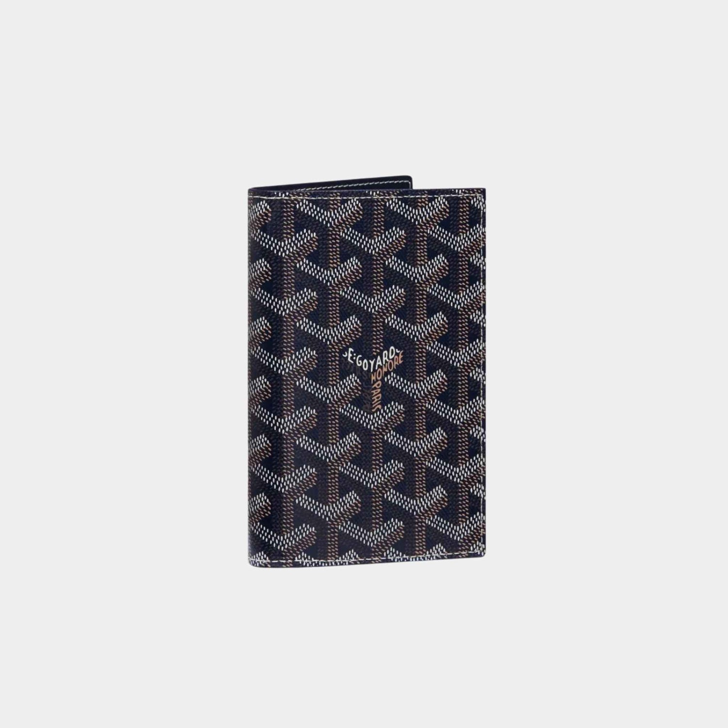 Goyard Grenelle Passport Cover, Navy Blue, Front View