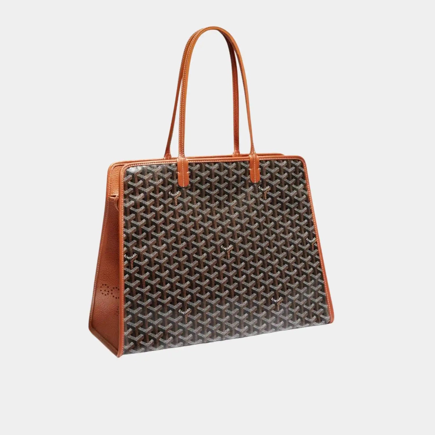 Goyard Hardy PM Bag, Black and Tan, Front View
