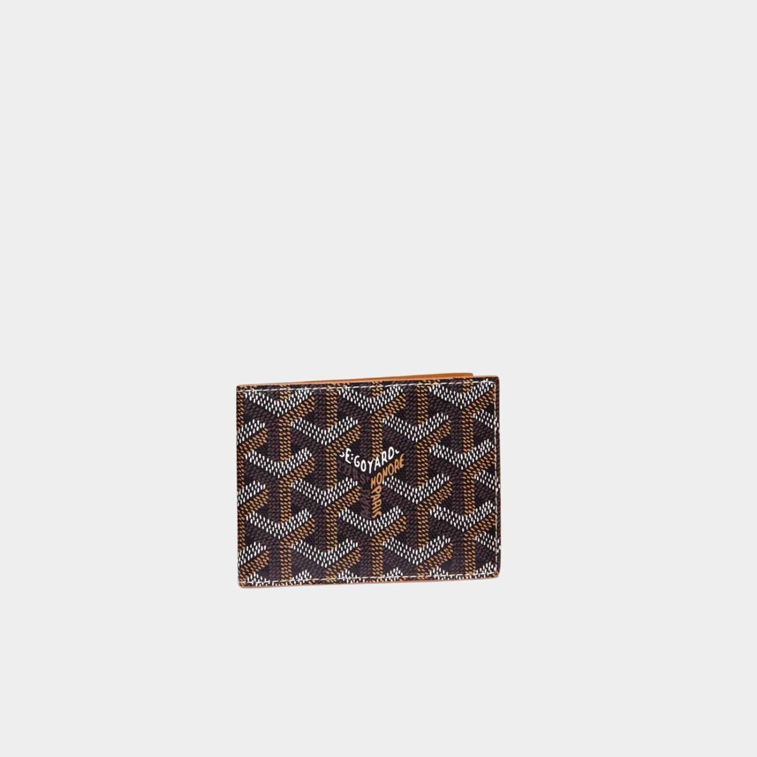 Goyard Insert Victoire Card Wallet, Black and Tan, Front View