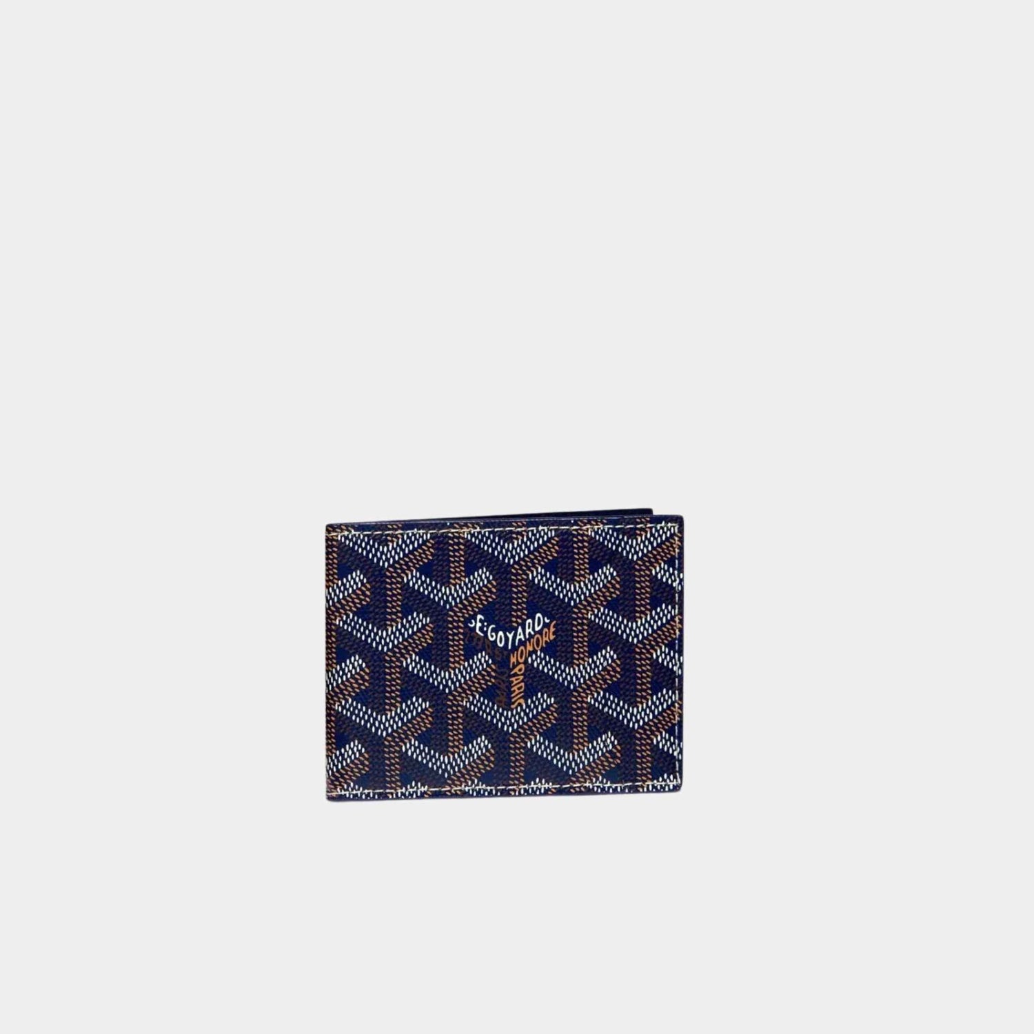 Goyard Insert Victoire Card Wallet, Navy Blue, Front View