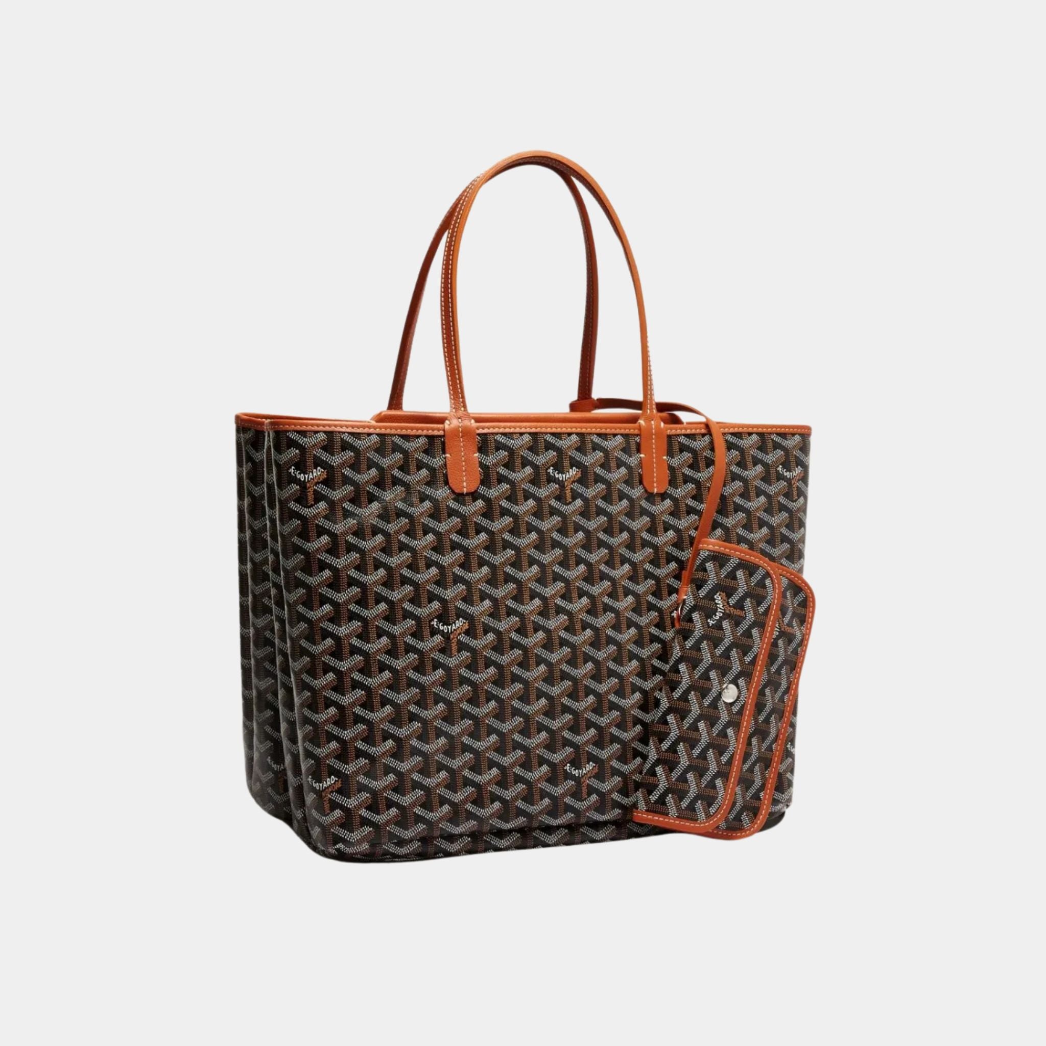 Goyard Isabelle Bag, Black and Tan, Front View