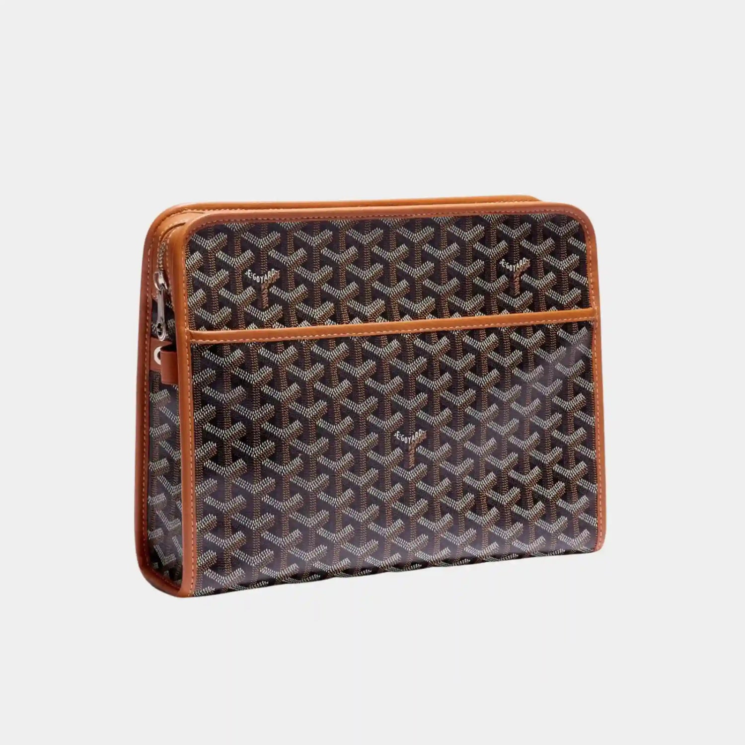 Goyard Jouvence GM Toiletry Bag, Black and Tan, Front View