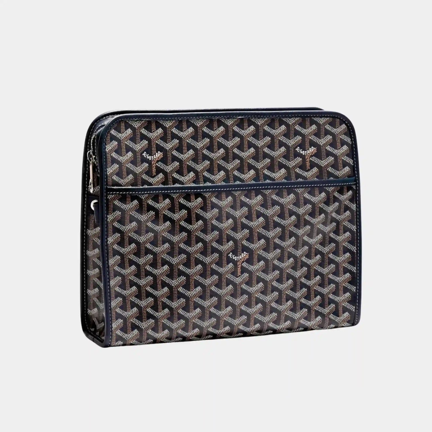 Goyard Jouvence GM Toiletry Bag, Navy Blue, Front View