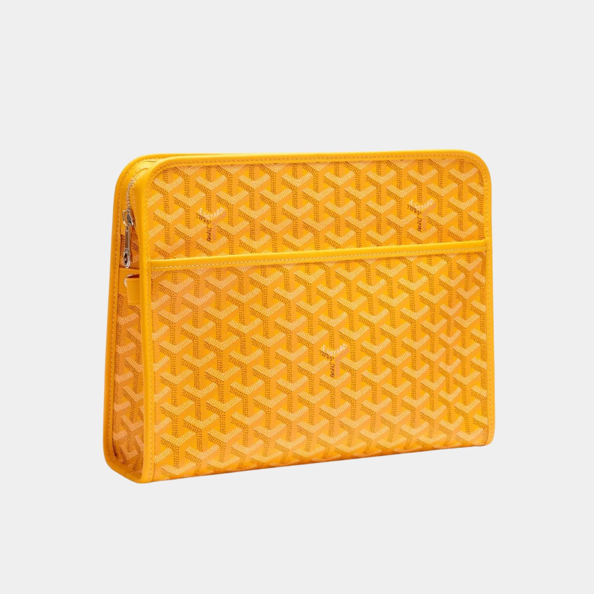 Goyard Jouvence GM Toiletry Bag, Yellow, Front View