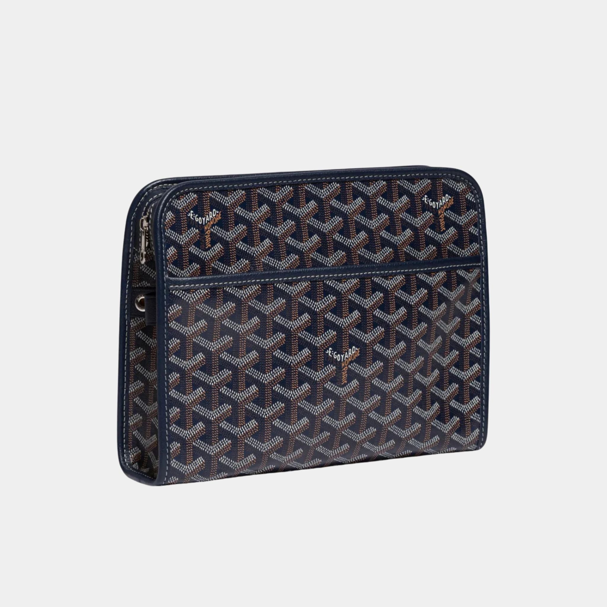 Goyard Jouvence MM Toiletry Bag, Navy Blue, Front View