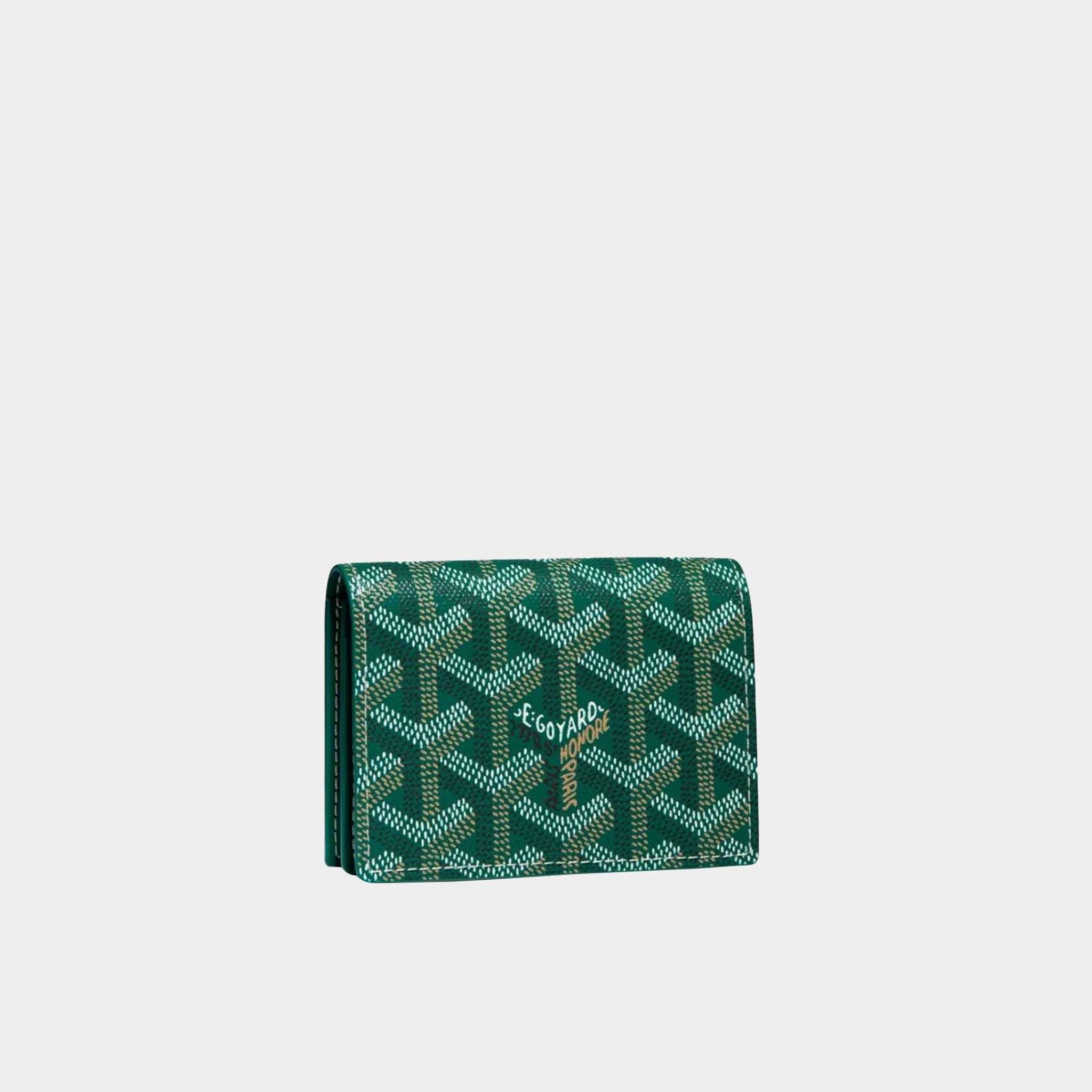 Goyard Malesherbes Card Wallet, Green, Front View