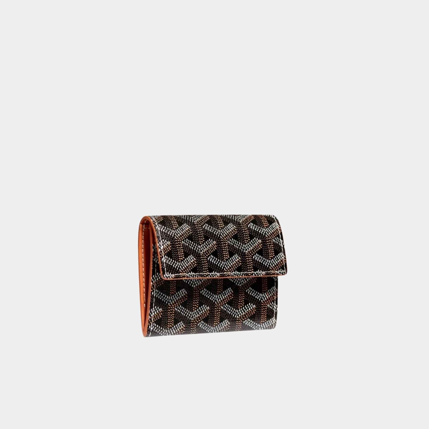 Goyard Marigny Wallet, Black and Tan, Front View