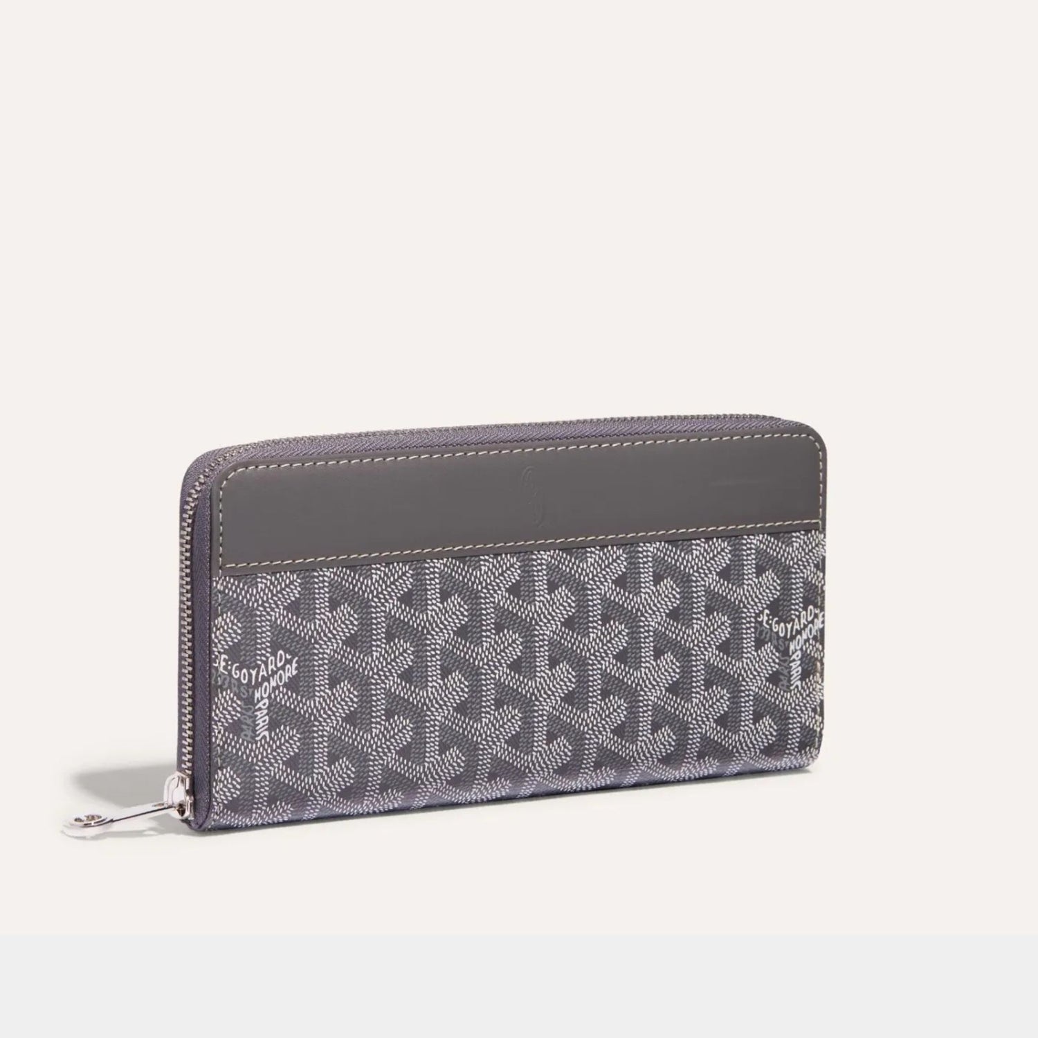 Goyard Matignon GM Wallet, Grey, Front View