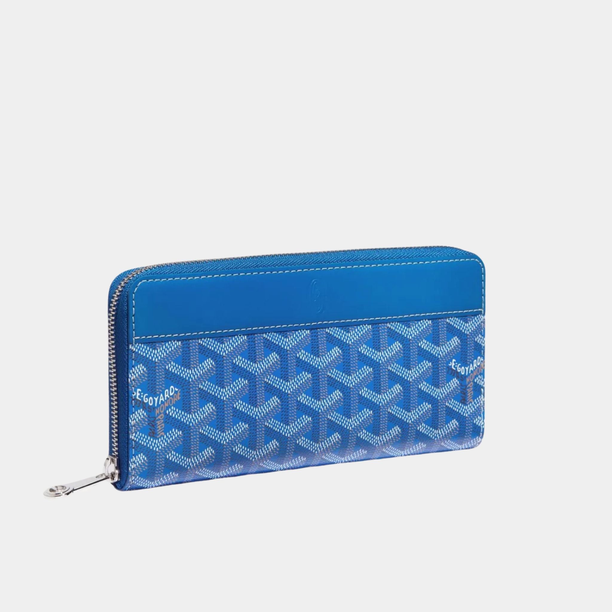 Goyard Matignon GM Wallet, Sky Blue, Front View