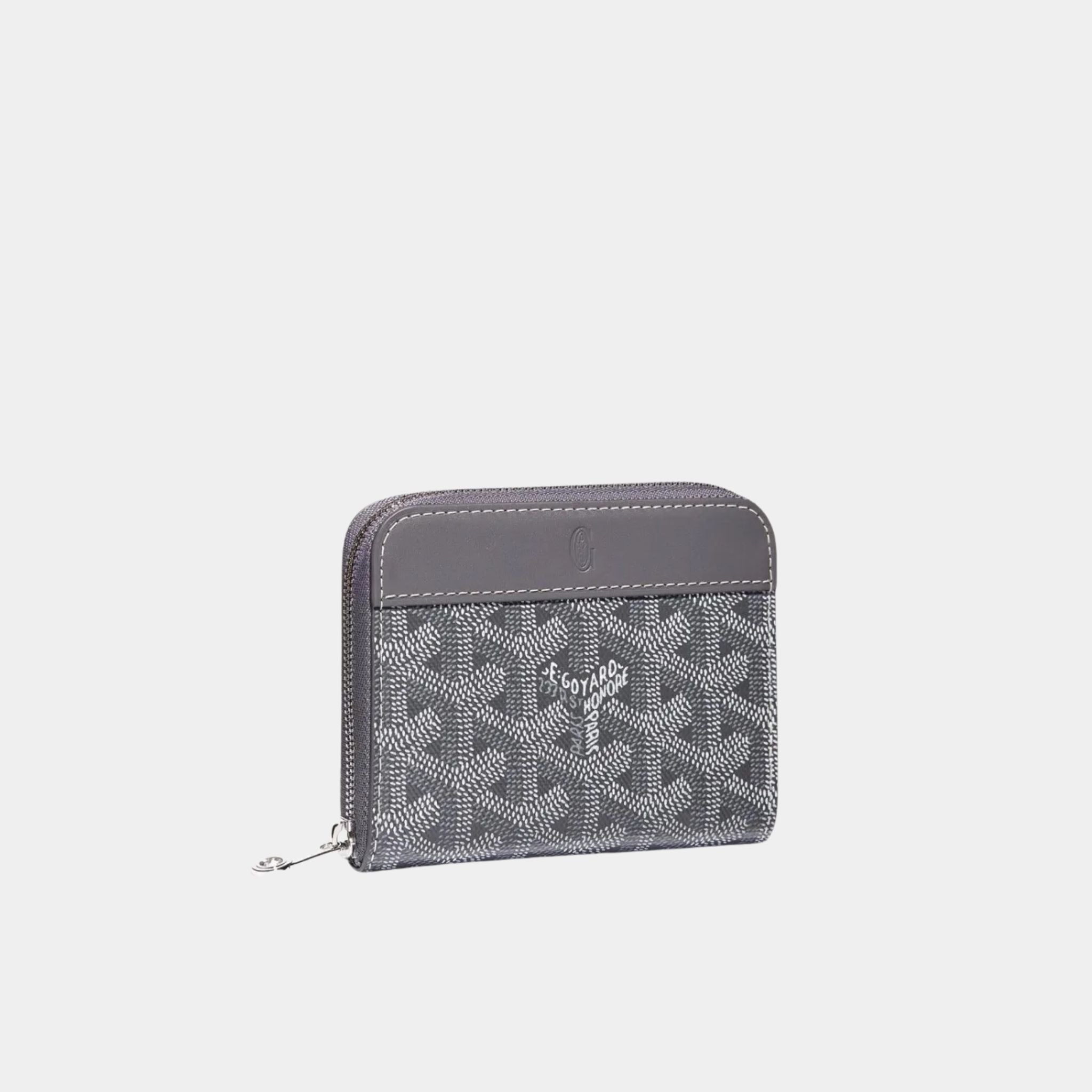 Goyard Matignon PM Wallet, Grey, Front View