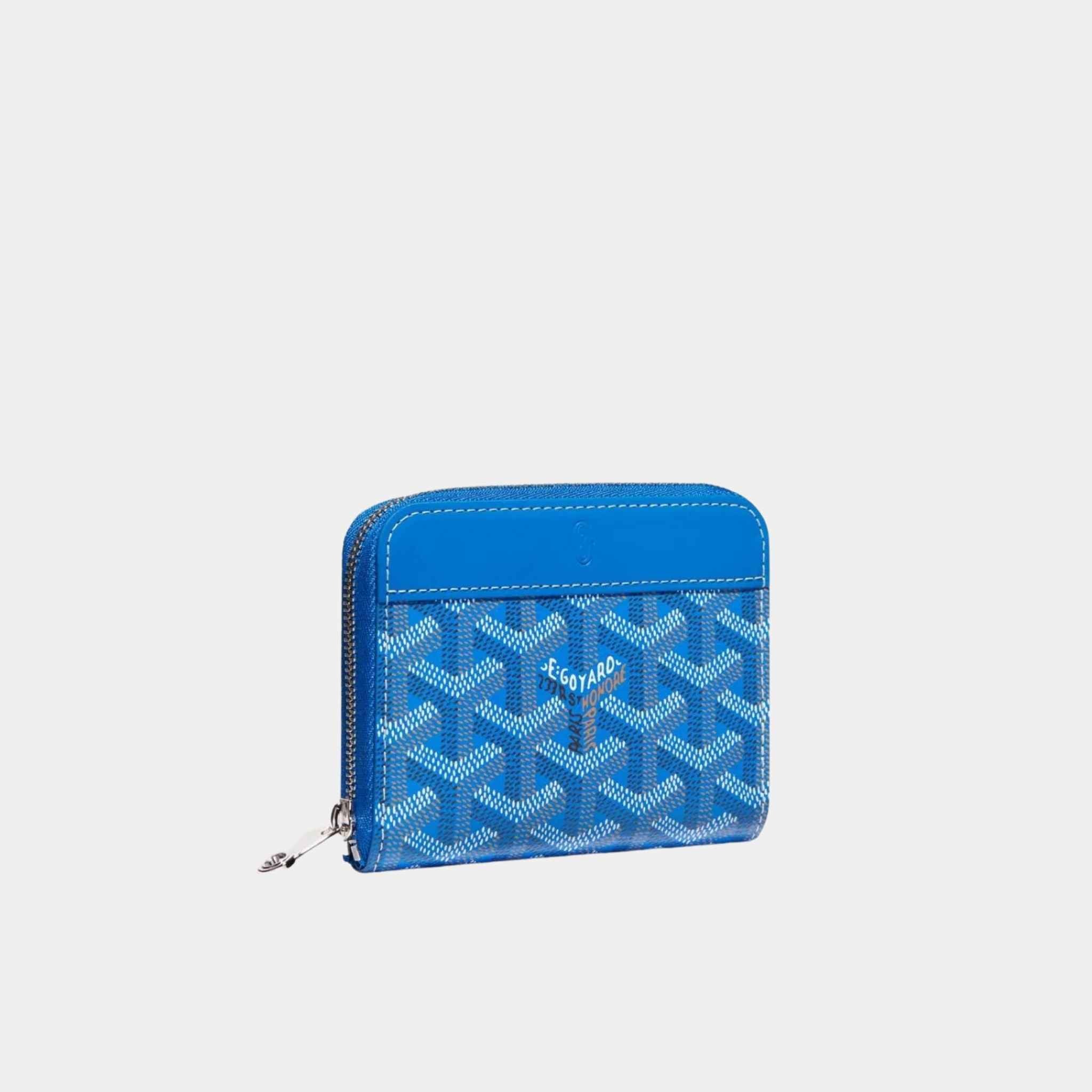 Goyard Matignon PM Wallet, Sky Blue, Front View