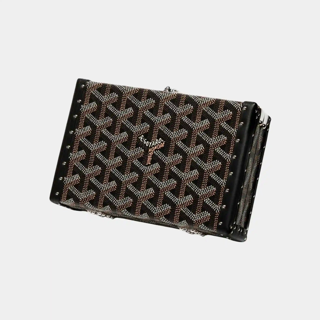 حقيبة Goyard Minaudière على شكل صندوق، سوداء، من الخلف