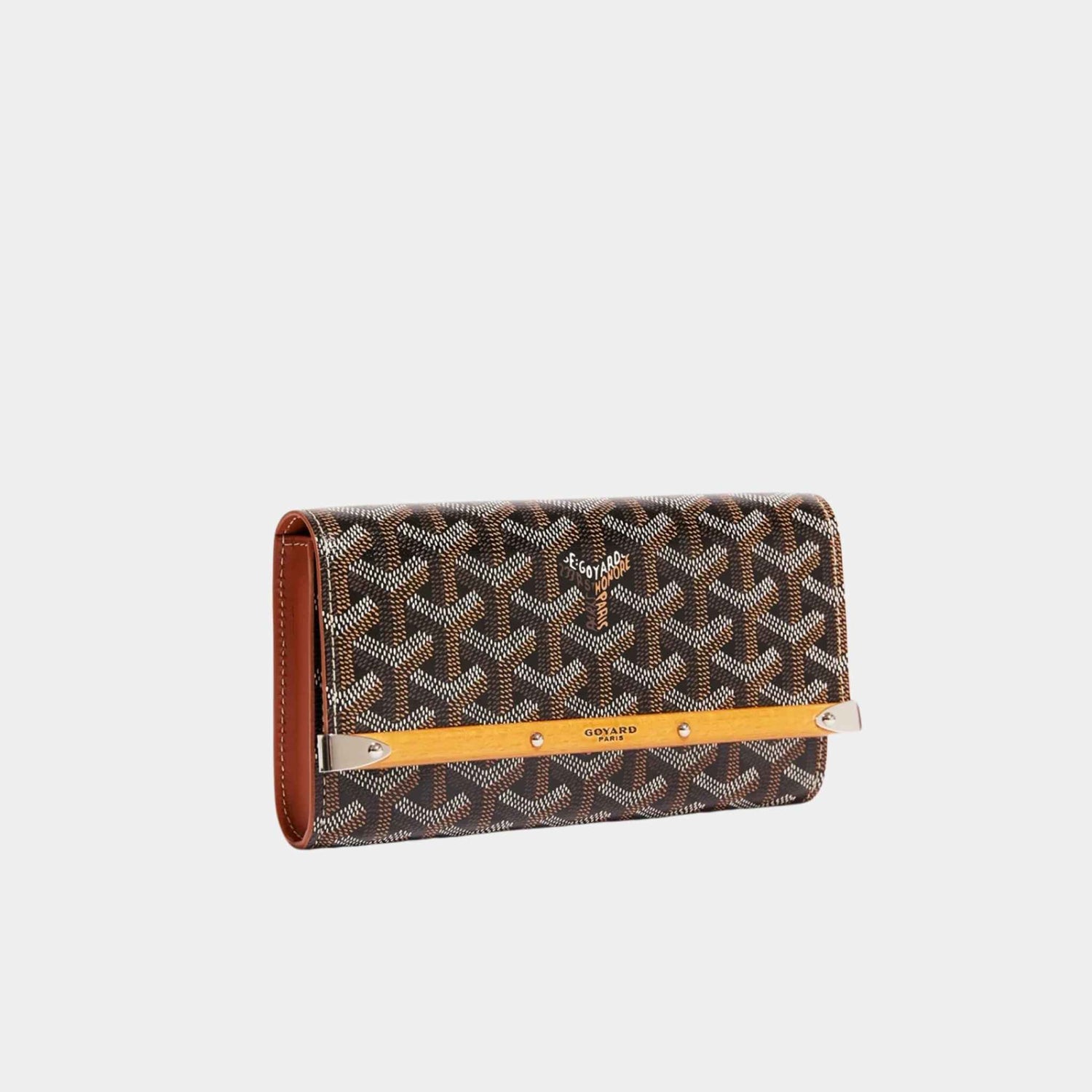 Goyard Monte-Carlo Mini Case, Black and Tan, Front View