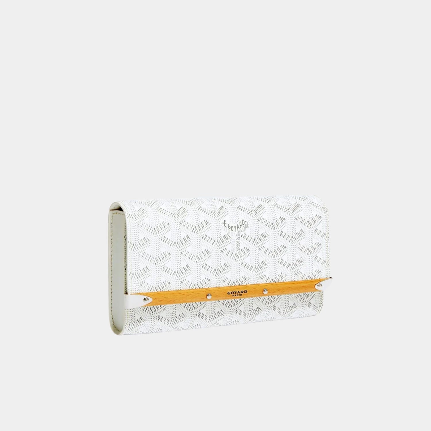 Goyard Monte-Carlo Mini Case, White, Front View