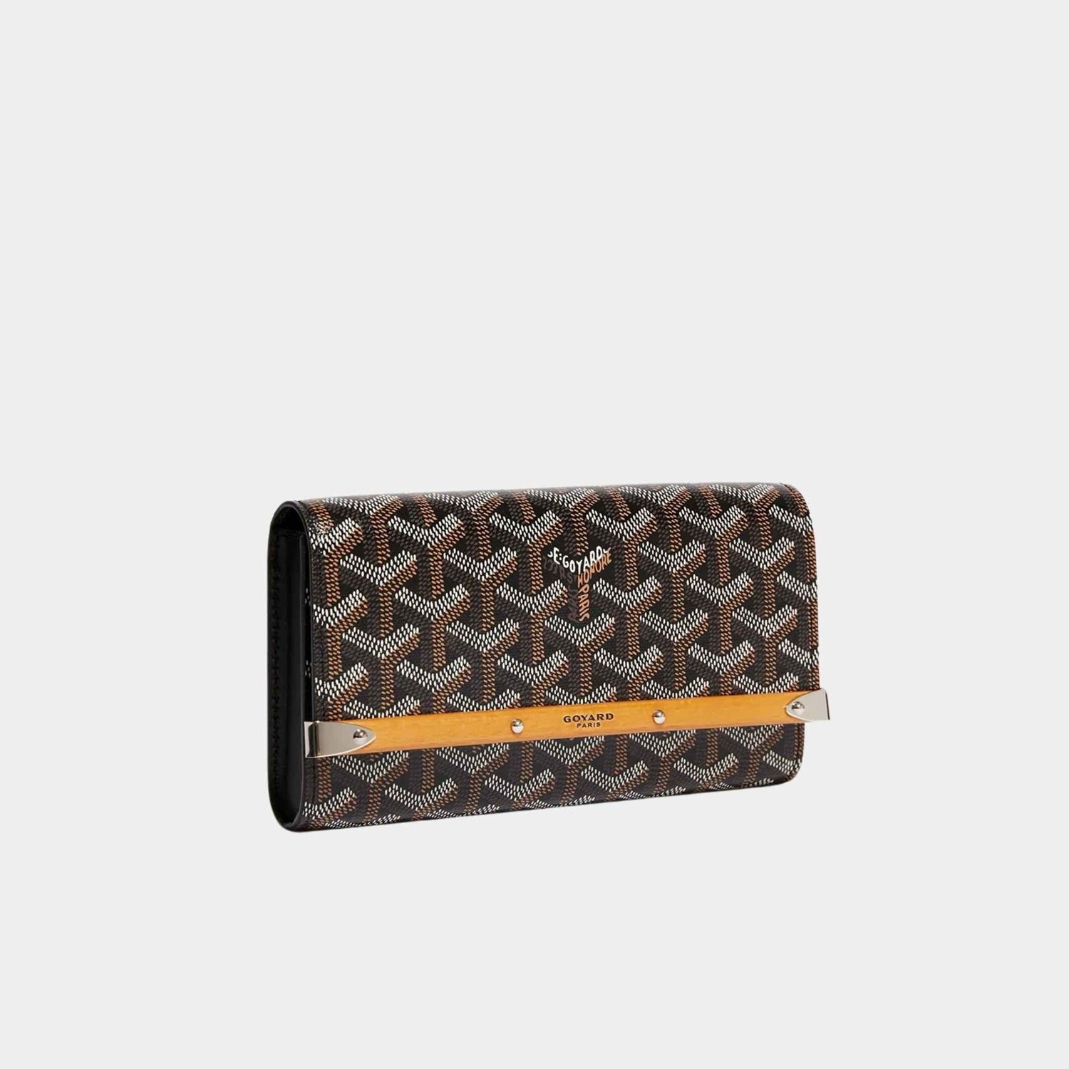 Goyard Monte-Carlo PM Clutch Handbag, Black, Front View