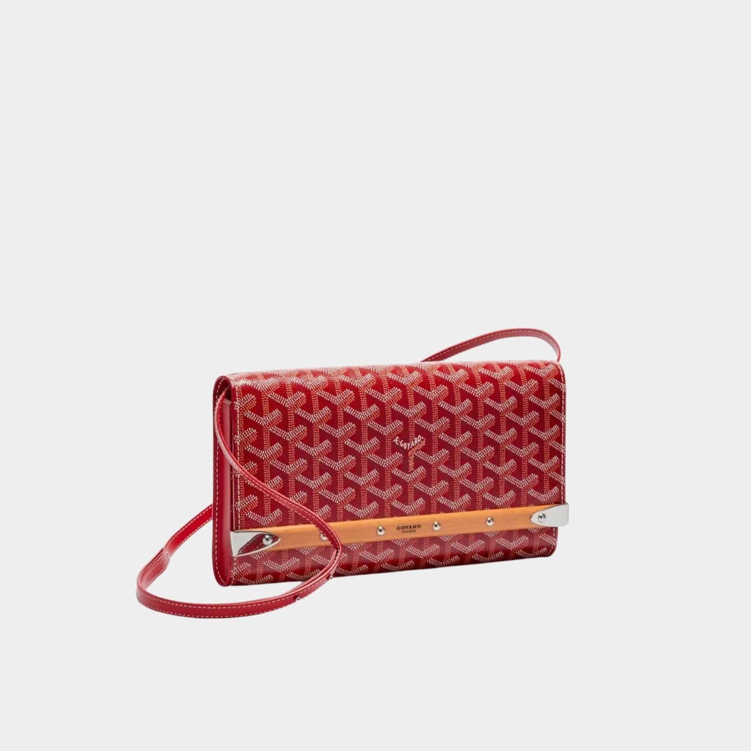 Goyard Monte-Carlo PM Clutch Handbag, Red, Front View