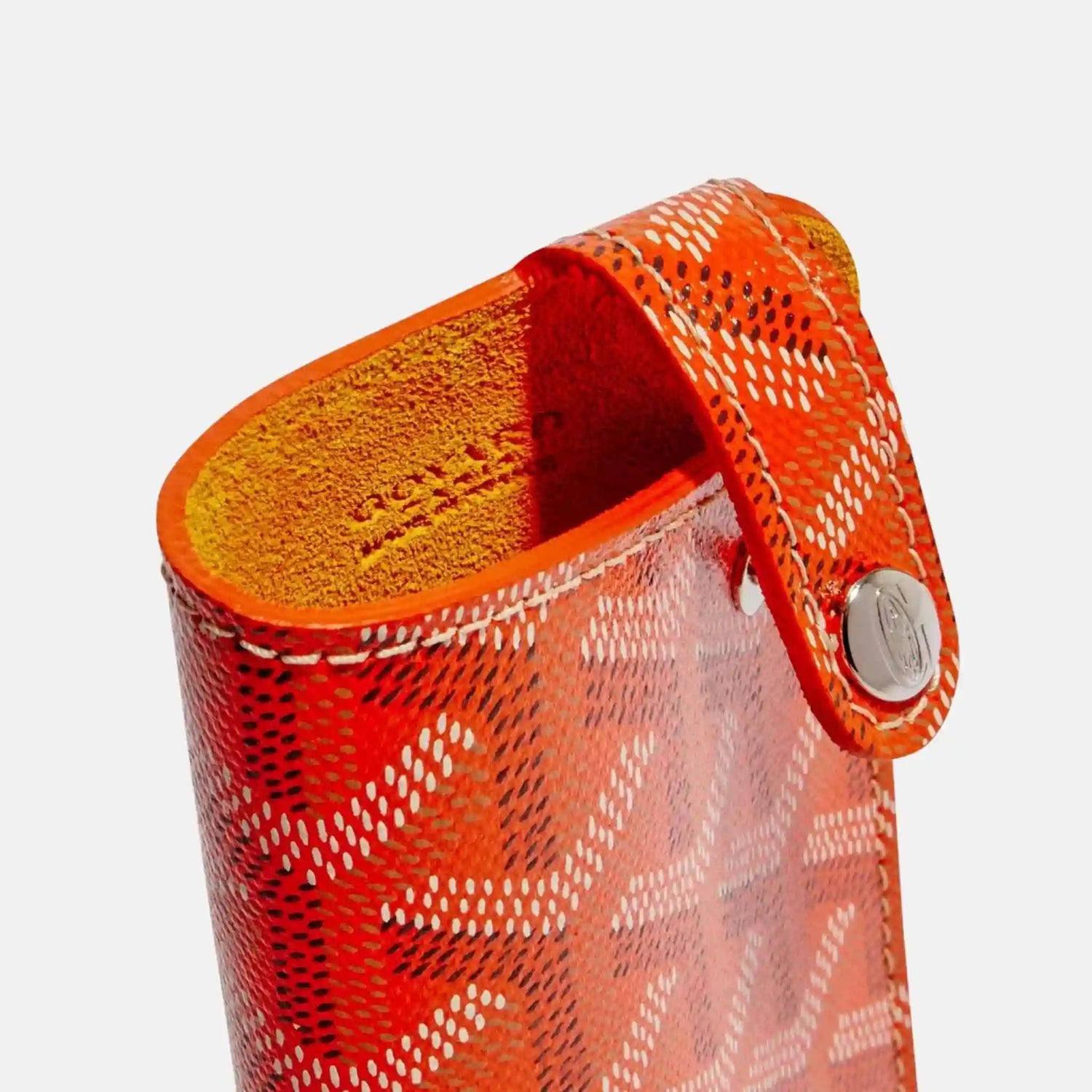 Goyard Montmartre PM Glasses Case, Orange, Close
