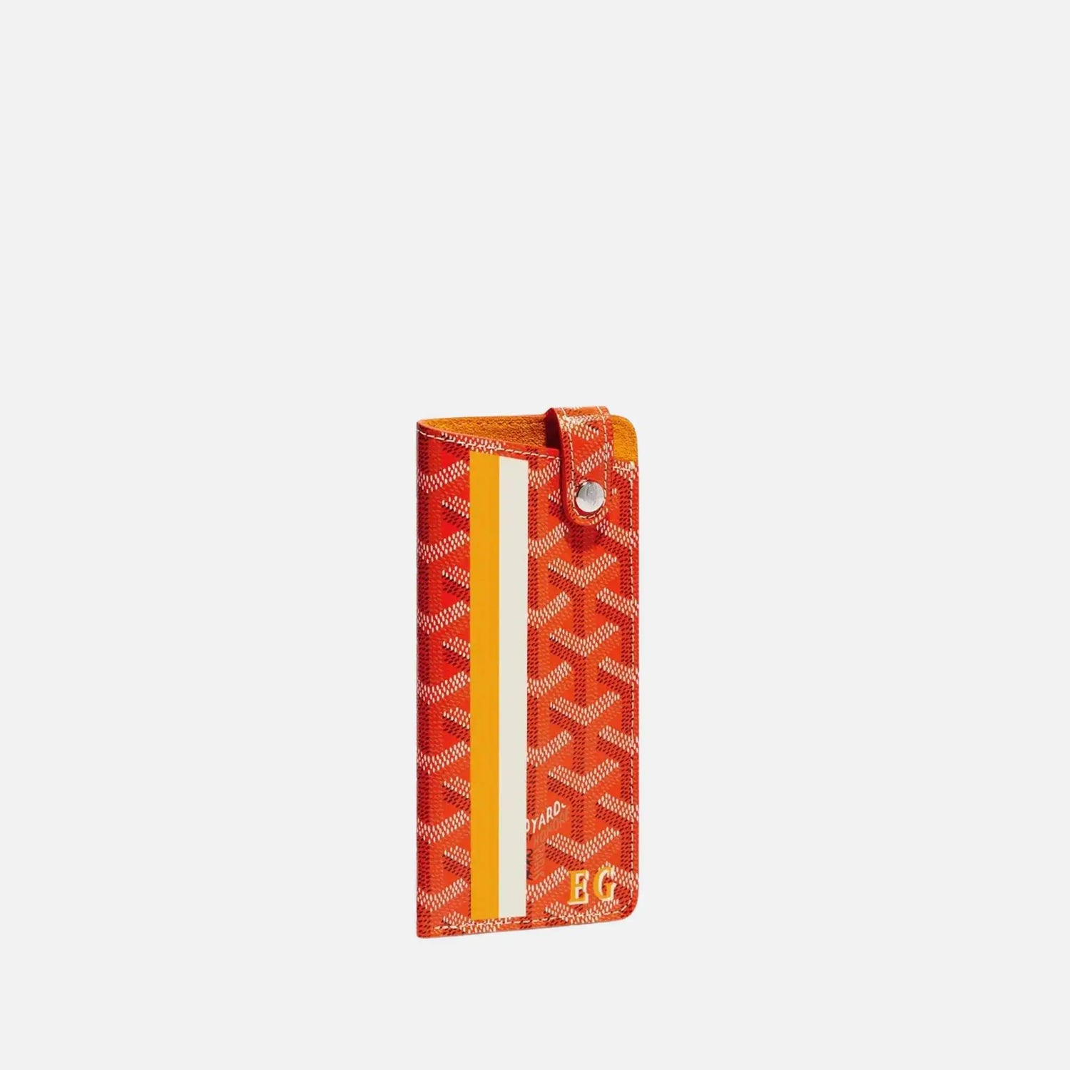 Goyard Montmartre PM Glasses Case Stripes and Initials, Orange
