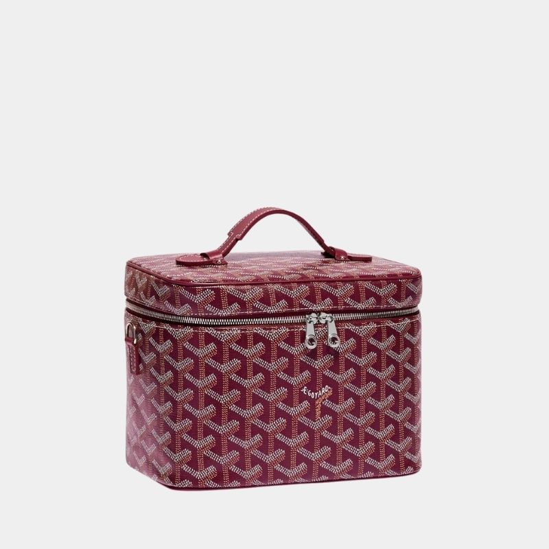 Goyard Muse Vanity Case Bag, Burgundy, SideView