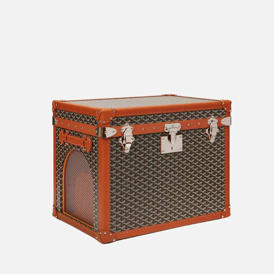 Goyard Niche Luxury Pet Trunk, Black and Tan, Side