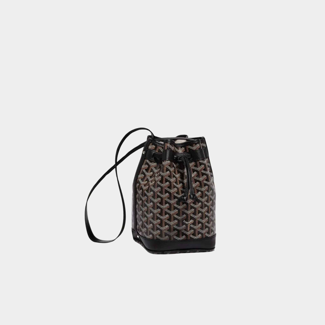 Goyard Petit Flot Bucket Bag, Black, Front View