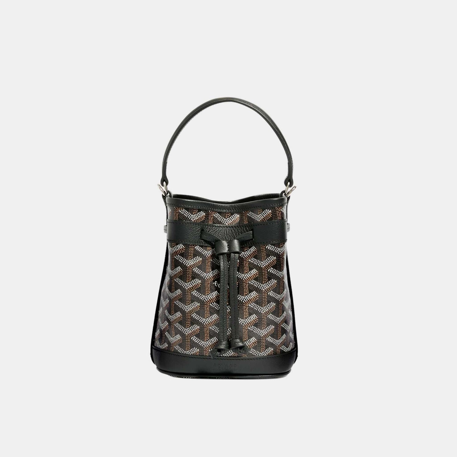 Goyard Petit Flot Mini Bucket Bag, Black, Front