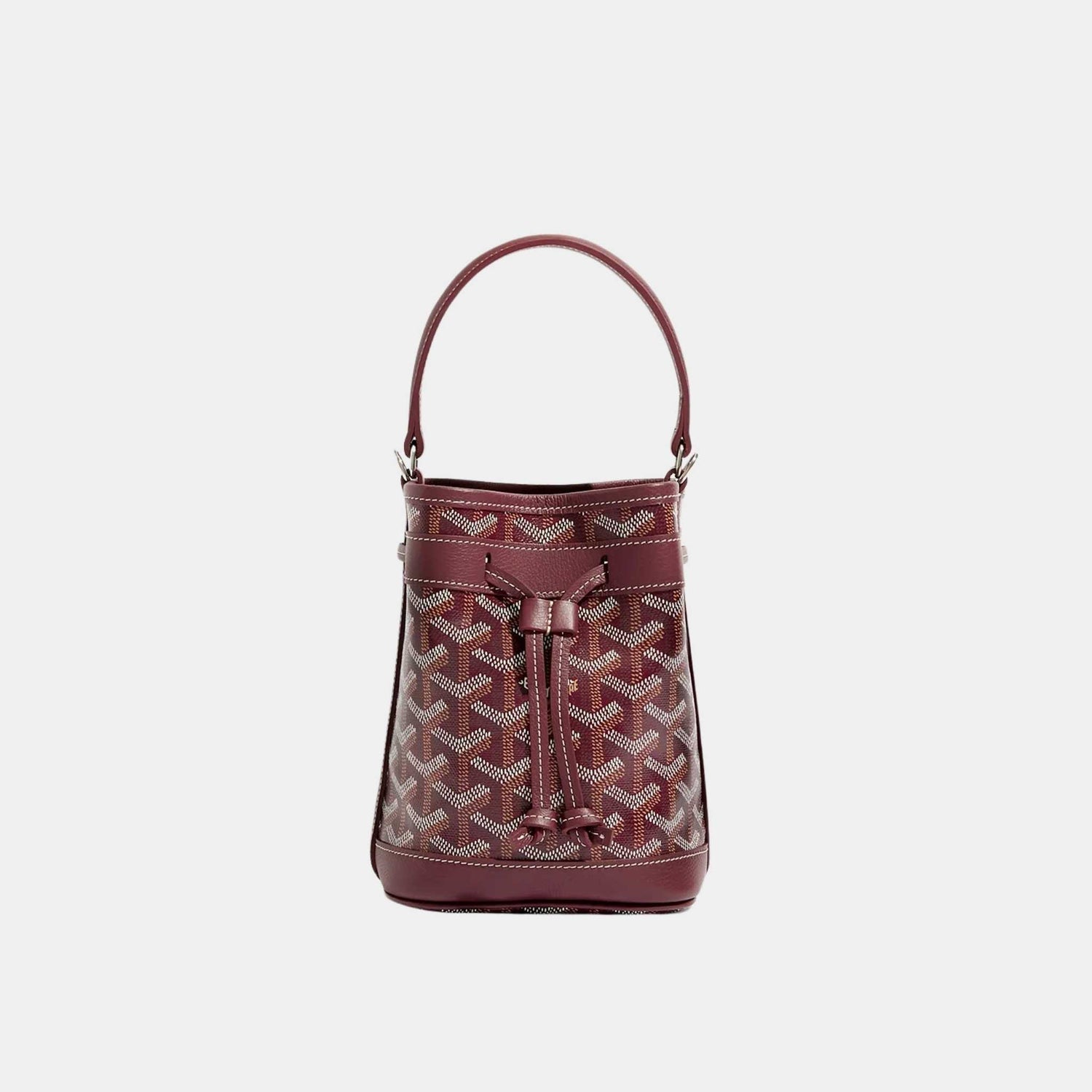 Goyard Petit Flot Mini Bucket Bag, Burgundy, Front