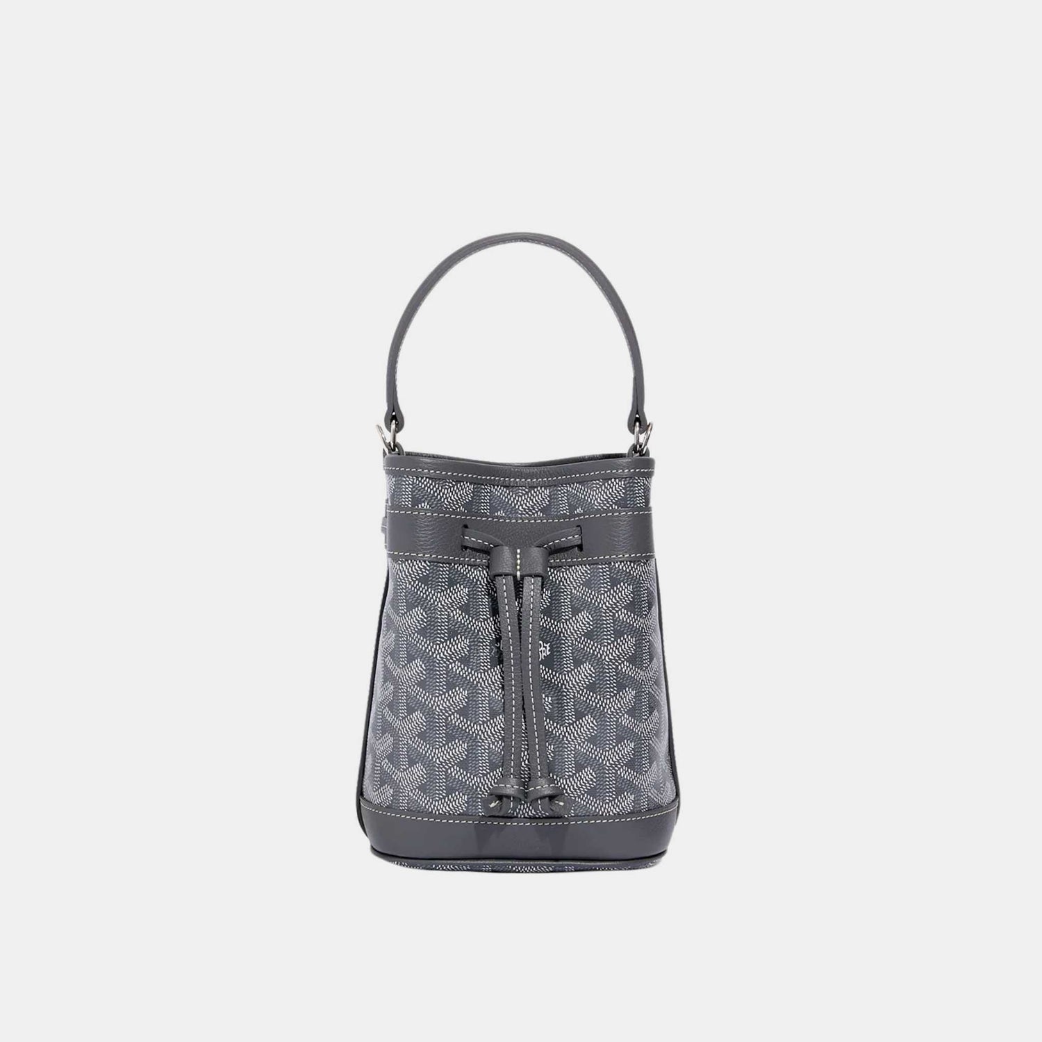 Goyard Petit Flot Mini Bucket Bag, Grey, Front